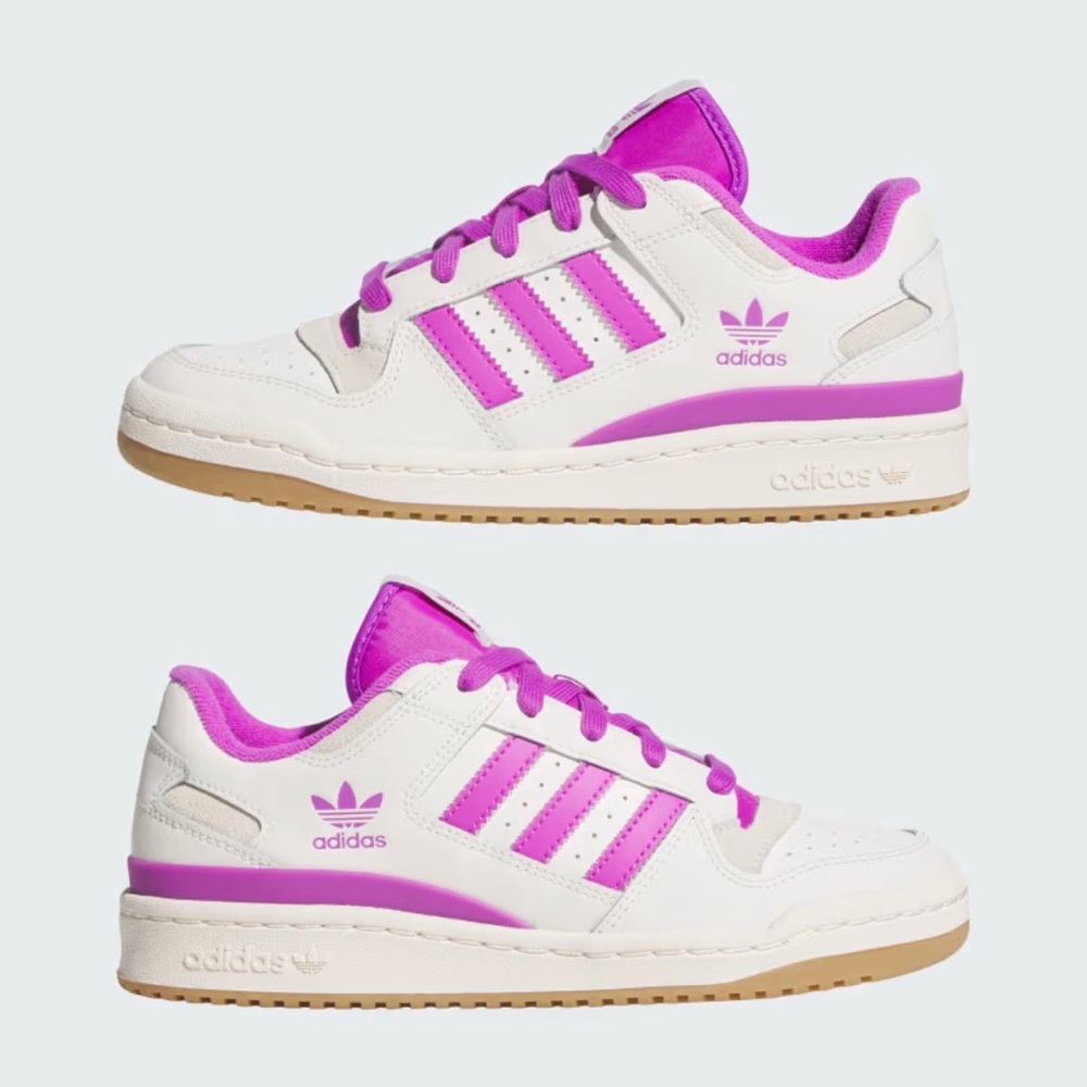 adidas Forum Low CL Cloud White Purple Burst Cream White W6.5 NEW